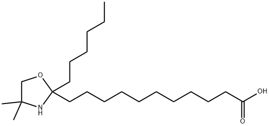 2-己基-4,4-二甲基-2-恶唑烷十一烷酸 结构式