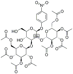 4-NITROPHENYL 2,3-DI-O-(2,3,4,6-TETRA-O-ACETYL-BETA-D-GLUCOPYRANOSYL)-BETA-D-GLUCOPYRANOSIDE 结构式