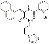 (E)-N-(3-(3-(1H-IMIDAZOL-1-YL)PROPYLAMINO)-1-(NAPHTHALEN-1-YL)-3-OXOPROP-1-EN-2-YL)-2-BROMOBENZAMIDE 结构式