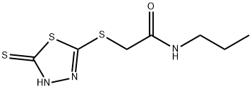 N-丙基-2-[(5-硫烷基-1,3,4-噻二唑-2-基)硫烷基]乙酰胺 结构式