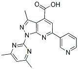 1-(4,6-DIMETHYL-PYRIMIDIN-2-YL)-3-METHYL-6-PYRIDIN-3-YL-1H-PYRAZOLO[3,4-B]PYRIDINE-4-CARBOXYLIC ACID 结构式