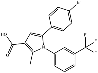 5-(4-BROMOPHENYL)-2-METHYL-1-[3-(TRIFLUOROMETHYL)PHENYL]-1H-PYRROLE-3-CARBOXYLIC ACID 结构式