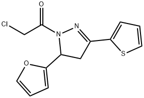 2-氯-1-(5-(呋喃-2-基)-3-(噻吩-2-基)-4,5-二氢-1H-吡唑-1-基)乙-1-酮 结构式
