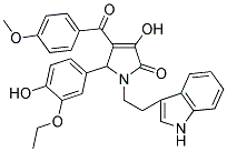 1-(2-(1H-INDOL-3-YL)ETHYL)-5-(3-ETHOXY-4-HYDROXYPHENYL)-3-HYDROXY-4-(4-METHOXYBENZOYL)-1H-PYRROL-2(5H)-ONE 结构式