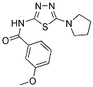 3-METHOXY-N-(5-PYRROLIDIN-1-YL-1,3,4-THIADIAZOL-2-YL)BENZAMIDE 结构式
