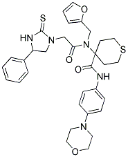 4-(N-(FURAN-2-YLMETHYL)-2-(4-PHENYL-2-THIOXOIMIDAZOLIDIN-1-YL)ACETAMIDO)-N-(4-MORPHOLINOPHENYL)-TETRAHYDRO-2H-THIOPYRAN-4-CARBOXAMIDE 结构式