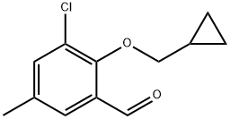 3-氯-2-(环丙基甲氧基)-5-甲基苯甲醛 结构式