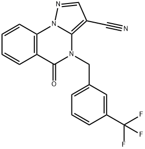 5-OXO-4-[3-(TRIFLUOROMETHYL)BENZYL]-4,5-DIHYDROPYRAZOLO[1,5-A]QUINAZOLINE-3-CARBONITRILE 结构式