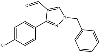 1-苄基-3-(4-氯苯基)-1H-吡唑-4-甲醛 结构式