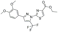 ETHYL 2-[3-(3,4-DIMETHOXYPHENYL)-5-(TRIFLUOROMETHYL)-1H-PYRAZOL-1-YL]-1,3-THIAZOLE-4-CARBOXYLATE 结构式