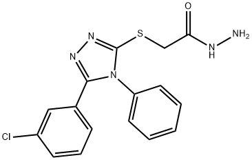 2-((5-(3-氯苯基)-4-苯基-4H-1,2,4-三唑-3-基)硫代)乙酰肼 结构式
