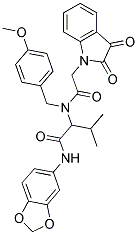 N-(BENZO[D][1,3]DIOXOL-5-YL)-2-(2-(2,3-DIOXOINDOLIN-1-YL)-N-(4-METHOXYBENZYL)ACETAMIDO)-3-METHYLBUTANAMIDE 结构式