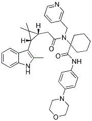 1-(2-((1R,3S)-2,2-DIMETHYL-3-(2-METHYL-1H-INDOL-3-YL)CYCLOPROPYL)-N-(PYRIDIN-3-YLMETHYL)ACETAMIDO)-N-(4-MORPHOLINOPHENYL)CYCLOHEXANECARBOXAMIDE 结构式