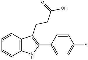 3-[2-(4-氟苯基)-1H-吲哚-3基]丙酸 结构式