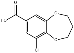 9-氯-3,4-二氢-2H-1,5-苯并二氧杂环庚烷-7-羧酸 结构式