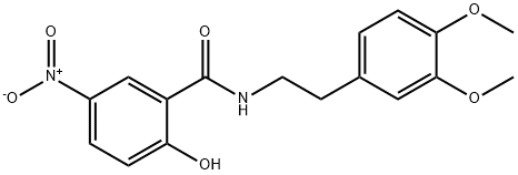 N-(3,4-DIMETHOXYPHENETHYL)-2-HYDROXY-5-NITROBENZENECARBOXAMIDE 结构式