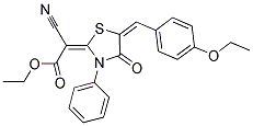 ETHYL (2E)-CYANO[(5E)-5-(4-ETHOXYBENZYLIDENE)-4-OXO-3-PHENYL-1,3-THIAZOLIDIN-2-YLIDENE]ACETATE 结构式