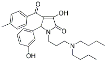 1-[3-(DIBUTYLAMINO)PROPYL]-3-HYDROXY-5-(3-HYDROXYPHENYL)-4-(4-METHYLBENZOYL)-1,5-DIHYDRO-2H-PYRROL-2-ONE 结构式