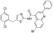 6-Bromo-N-[5-(2,5-dichlorobenzyl)-1,3-thiazol-2-yl]-2-phenylquinoline-4-carboxamide 结构式