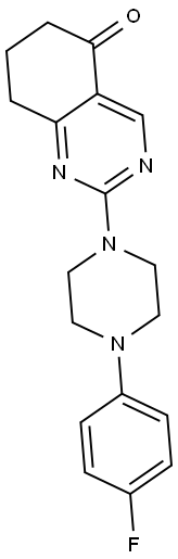 2-[4-(4-FLUOROPHENYL)PIPERAZIN-1-YL]-7,8-DIHYDROQUINAZOLIN-5(6H)-ONE 结构式