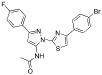 N-[1-[4-(4-BROMOPHENYL)-1,3-THIAZOL-2-YL]-3-(4-FLUOROPHENYL)-1H-PYRAZOL-5-YL]ACETAMIDE 结构式