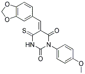 (5Z)-5-(1,3-BENZODIOXOL-5-YLMETHYLENE)-3-(4-METHOXYPHENYL)-6-THIOXODIHYDROPYRIMIDINE-2,4(1H,3H)-DIONE 结构式