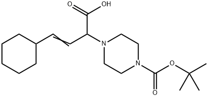 (E)-2-[4-(叔丁氧基羰基)哌嗪-1-基]-4-环己基-3-丁烯酸 结构式