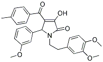 1-(3,4-DIMETHOXYPHENETHYL)-3-HYDROXY-5-(3-METHOXYPHENYL)-4-(4-METHYLBENZOYL)-1H-PYRROL-2(5H)-ONE 结构式