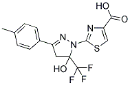 2-[5-HYDROXY-3-(4-METHYLPHENYL)-5-(TRIFLUOROMETHYL)-4,5-DIHYDRO-1H-PYRAZOL-1-YL]-1,3-THIAZOLE-4-CARBOXYLIC ACID 结构式