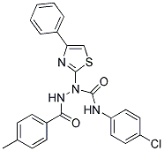 N-(4-CHLOROPHENYL)-2-(4-METHYLBENZOYL)-1-(4-PHENYL-1,3-THIAZOL-2-YL)-1-HYDRAZINECARBOXAMIDE 结构式