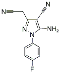 5-AMINO-3-CYANOMETHYL-1-(4-FLUORO-PHENYL)-1H-PYRAZOLE-4-CARBONITRILE 结构式