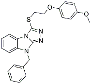 9-BENZYL-3-[2-(4-METHOXY-PHENOXY)-ETHYLSULFANYL]-9H-BENZO[4,5]IMIDAZO[2,1-C][1,2,4]TRIAZOLE 结构式