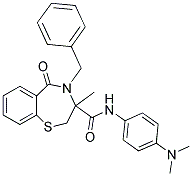 4-BENZYL-N-(4-(DIMETHYLAMINO)PHENYL)-3-METHYL-5-OXO-2,3,4,5-TETRAHYDROBENZO[F][1,4]THIAZEPINE-3-CARBOXAMIDE 结构式