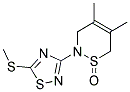 4,5-DIMETHYL-2-(5-METHYLTHIO-1,2,4-THIADIAZOL-3-YL)-2,3-DIHYDRO-6H-1,2-THIADIAZIN-1-OXIDE 结构式