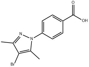 4-(4-溴-3,5-二甲基-1H-吡唑-1-基)苯甲酸 结构式