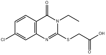 (7-CHLORO-3-ETHYL-4-OXO-3,4-DIHYDRO-QUINAZOLIN-2-YLSULFANYL)-ACETIC ACID 结构式