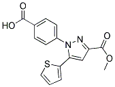 1-(4-Carboxy-phenyl)-5-thiophen-2-yl-1H-pyrazole-3-carboxylic acid methyl ester 结构式