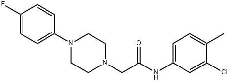 N-(3-Chloro-4-methylphenyl)-2-[4-(4-fluorophenyl)piperazino]acetamide 结构式