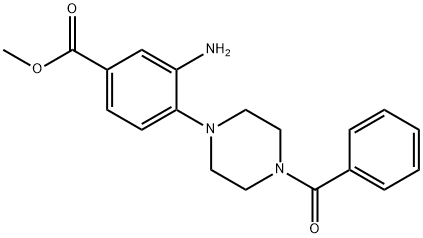 3-氨基-4-(4-苯基羰基哌嗪-1-基)苯甲酸甲酯 结构式