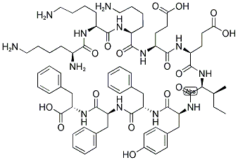 H-Lys-Lys-Lys-Glu-Glu-Ile-Tyr-Phe-Phe-Phe-OH 结构式