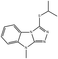 3-ISOPROPYLSULFANYL-9-METHYL-9H-BENZO[4,5]IMIDAZO[2,1-C][1,2,4]TRIAZOLE 结构式