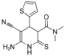 6-AMINO-5-CYANO-N,N-DIMETHYL-4-THIEN-2-YL-2-THIOXO-1,2,3,4-TETRAHYDROPYRIDINE-3-CARBOXAMIDE 结构式