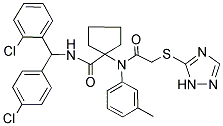 1-(2-(2H-1,2,4-TRIAZOL-3-YLTHIO)-N-M-TOLYLACETAMIDO)-N-((2-CHLOROPHENYL)(4-CHLOROPHENYL)METHYL)CYCLOPENTANECARBOXAMIDE 结构式
