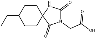 2-(8-乙基-2,4-二氧代-1,3-二氮杂螺[4.5]癸烷-3-基)乙酸 结构式