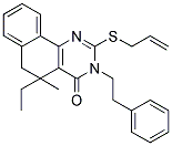 2-(ALLYLSULFANYL)-5-ETHYL-5-METHYL-3-PHENETHYL-5,6-DIHYDROBENZO[H]QUINAZOLIN-4(3H)-ONE 结构式