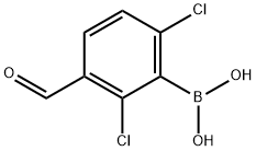 2,6-DICHLORO-3-FORMYLPHENYLBORONIC ACID 结构式