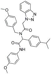 2-(2-(1H-Benzo[d][1,2,3]triazol-1-yl)-N-(4-methoxybenzyl)acetamido)-2-(4-isopropylphenyl)-N-(4-methoxyphenyl)acetamide 结构式