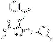 ETHYL 1-{[(1E)-(3-FLUOROPHENYL)METHYLENE]AMINO}-5-(2-OXO-2-PHENYLETHOXY)-1H-1,2,3-TRIAZOLE-4-CARBOXYLATE 结构式