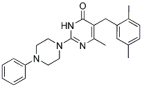 5-(2,5-DIMETHYLBENZYL)-6-METHYL-2-(4-PHENYLPIPERAZIN-1-YL)PYRIMIDIN-4(3H)-ONE 结构式