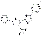 2-[3-(2-FURYL)-5-(TRIFLUOROMETHYL)-1H-PYRAZOL-1-YL]-4-(4-METHYLPHENYL)-1,3-THIAZOLE 结构式